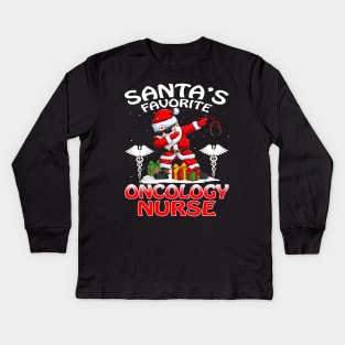Santas Favorite Oncology Nurse Christmas T Shirt Kids Long Sleeve T-Shirt